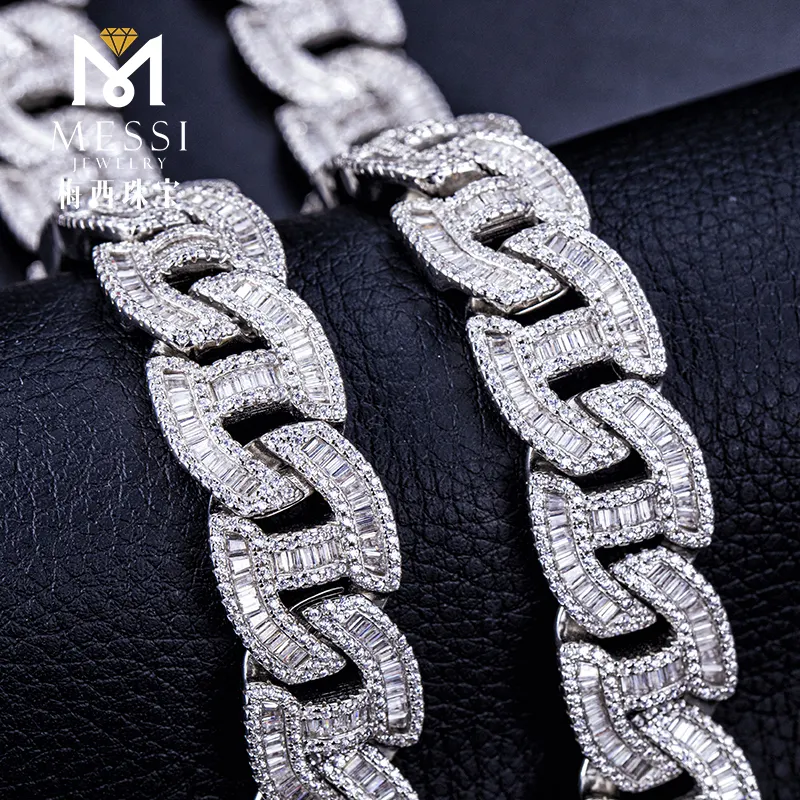 Custom 925 Sterling Silver Cuban Link Necklace by Messi Jewelry 3
