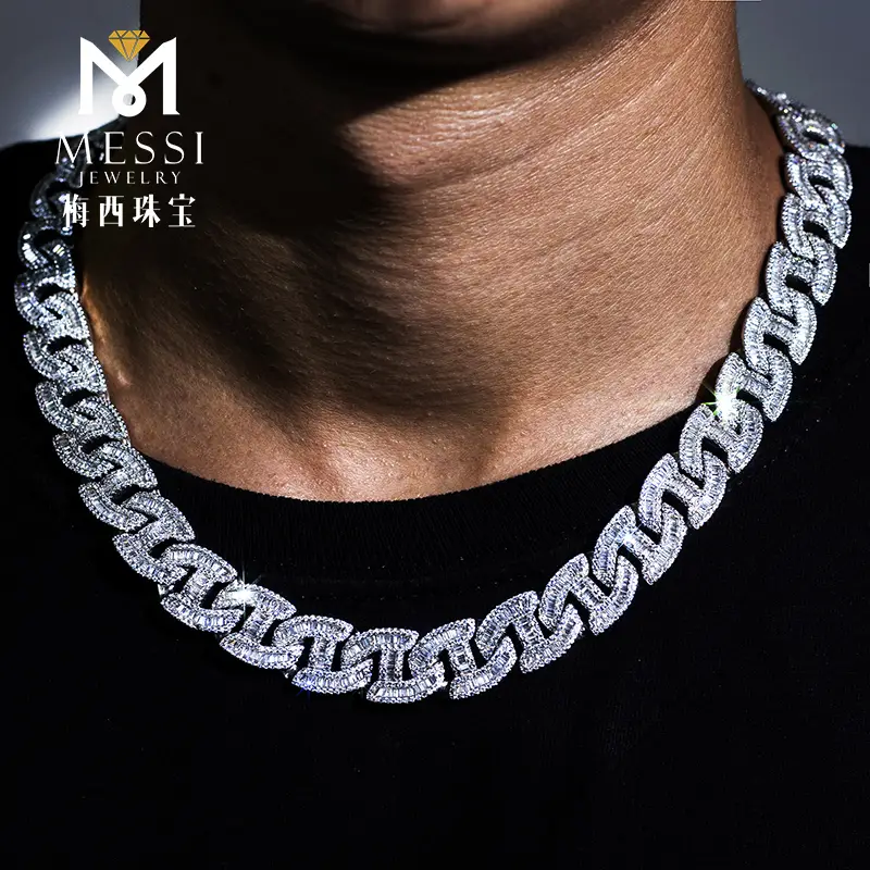 Custom 925 Sterling Silver Cuban Link Necklace by Messi Jewelry 5