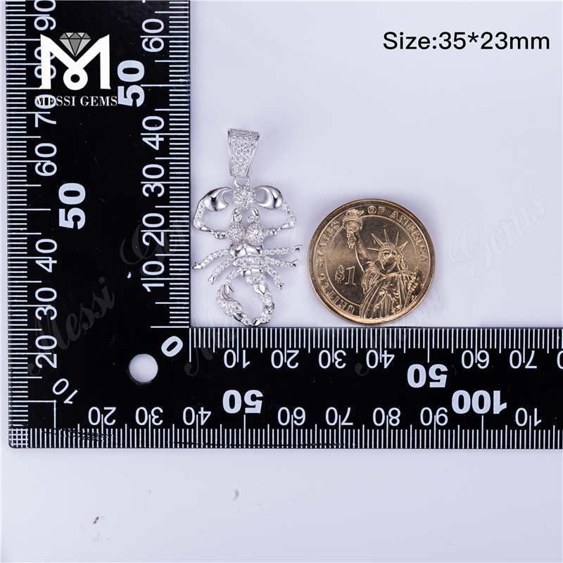 Messi Alahas - Messi alahas hip hop 925 sterling silver nga alahas zircons scorpion chain necklace Moissante Pendant 11