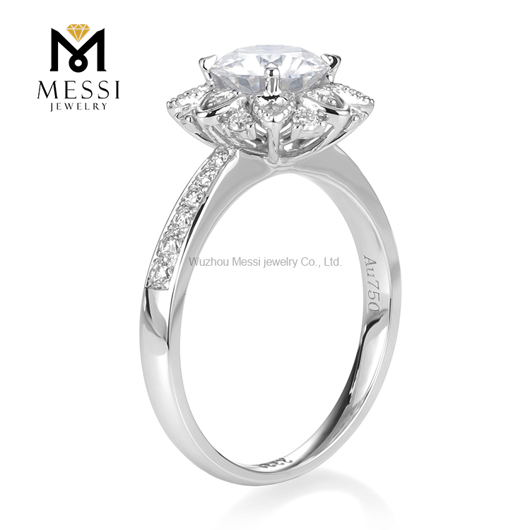Messi Jewelry - Messi Gems manufacturer price Chinese flower shape round cut 1Ct DEF moissanite tender women Ring Rings 9