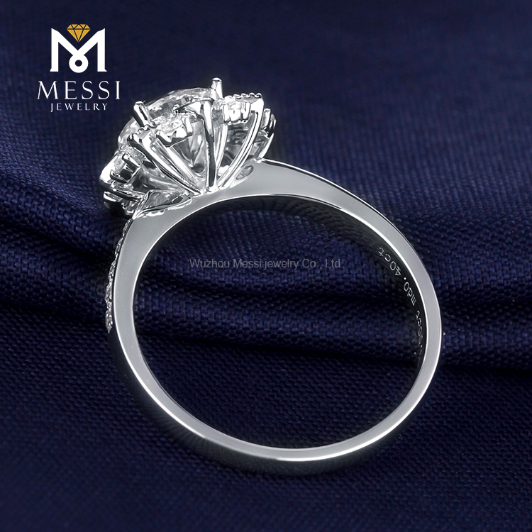 Messi Jewelry - Messi Gems manufacturer price Chinese flower shape round cut 1Ct DEF moissanite tender women Ring Rings 13
