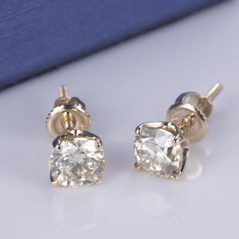 Messi Jewelry - Messi Jewelry MSE-509 China Manufacturer Jewelry Woman Gift 14k White Gold Yellow Moissanite Earrings Earrings 1