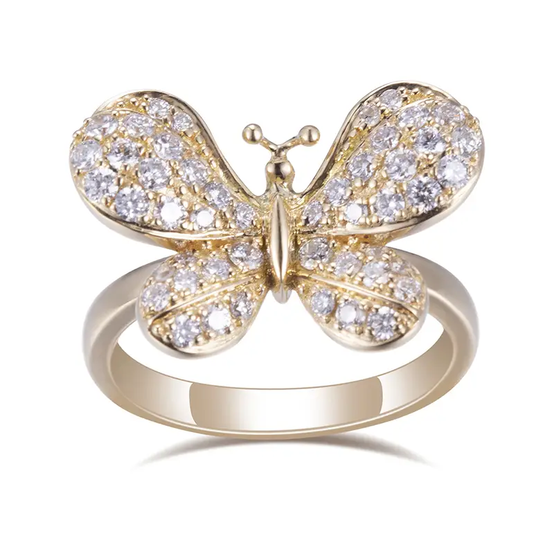 Gioielli Messi - Gioielli Messi MSR -508 Forma farfalla 18K Giallo Regalo Regalo Regalo per matrimoni laboratorio Diamond Ring Diamond Gioielli Diamond 1