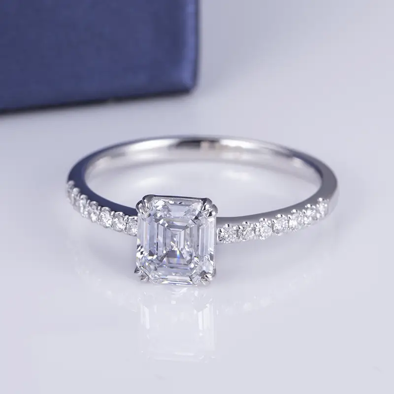 MSR-564 1ct Lab Crown Diamond Emerald 18K Gold Gioielli Messi Gioielli 1