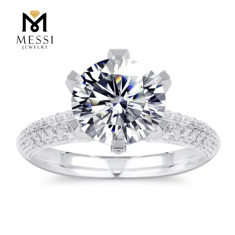 Gioielli Messi - Produttore di gioielli Messi Cina 14K 18K Oro bianco 2 carati Diamond Moissanite Entra 1
