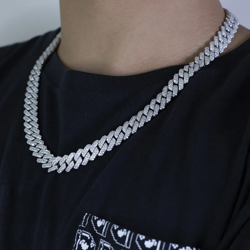 925 Pulseira de cadeia cubana de moissanita de prata - qualidade testada & personalizável 2