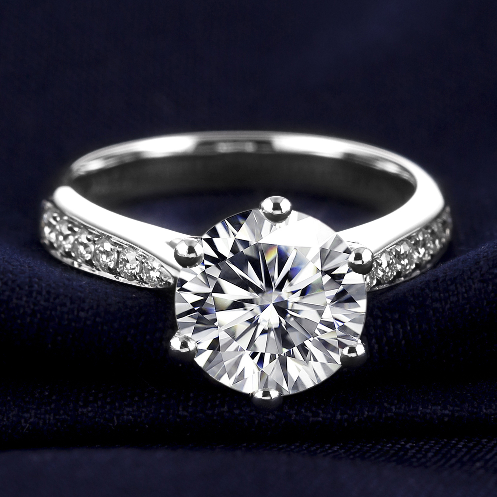 Barang Kemas Messi - Perhiasan Messi Cincin Perkahwinan Pertunangan Berlian Emas Putih Barang Kemas Wanita Bintang Permata Top Perhiasan Wanita Perhiasan St Moissanite Cincin Cincin 11