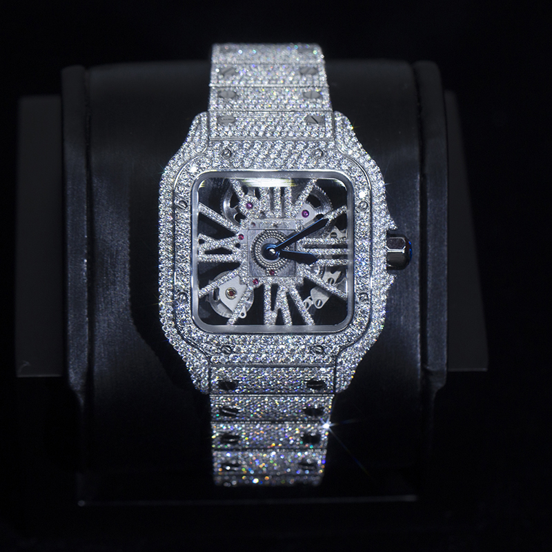Messi Alahas - Custom Iced Out Hip Hop Moissanite Diamond Watch Moissanite Watch 11