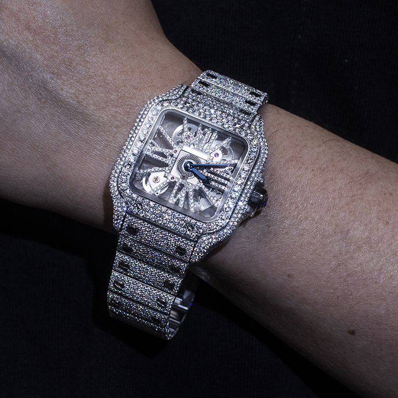 Messi Alahas - Custom Iced Out Hip Hop Moissanite Diamond Watch Moissanite Watch 12