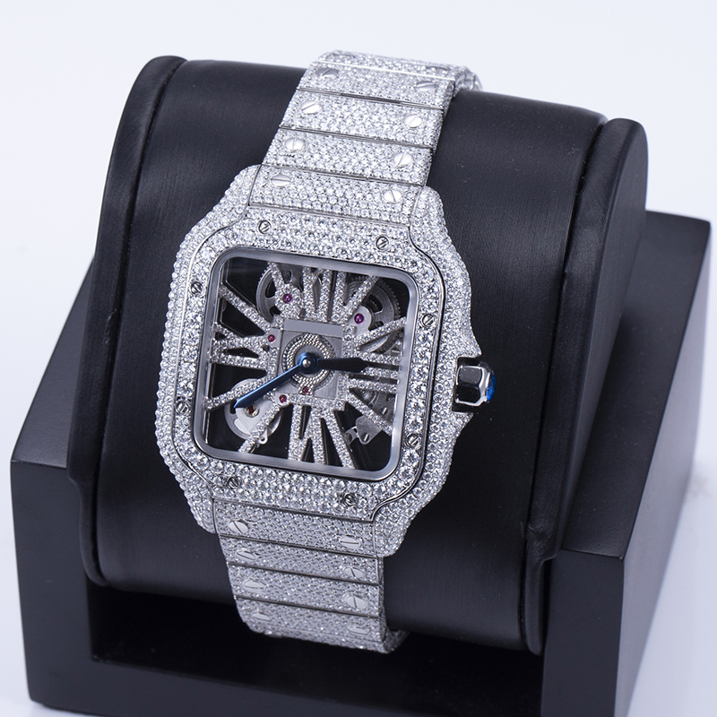Messi Alahas - Custom Iced Out Hip Hop Moissanite Diamond Watch Moissanite Watch 10