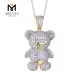 925 Silver Teddy Bear CZ Pendant Necklace - Man Made Diamond Rings 3