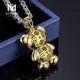 925 Silver Teddy Bear CZ Pendant Necklace - Man Made Diamond Rings 7