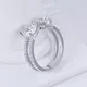 Messi Jewelry MSR-682 14K White Gold Moissanite Ring - Rose Gold 3