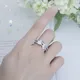 Messi Jewelry MSR-682 14K White Gold Moissanite Ring - Rose Gold 6