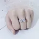 Messi Jewelry MSR-682 14K White Gold Moissanite Ring - Rose Gold 7