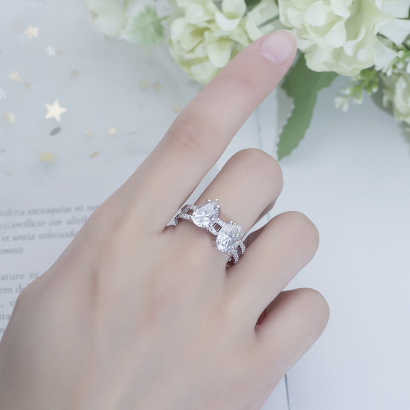 Messi Alahas MSR-682 14K White Gold Moissanite Ring - Rose Gold 12