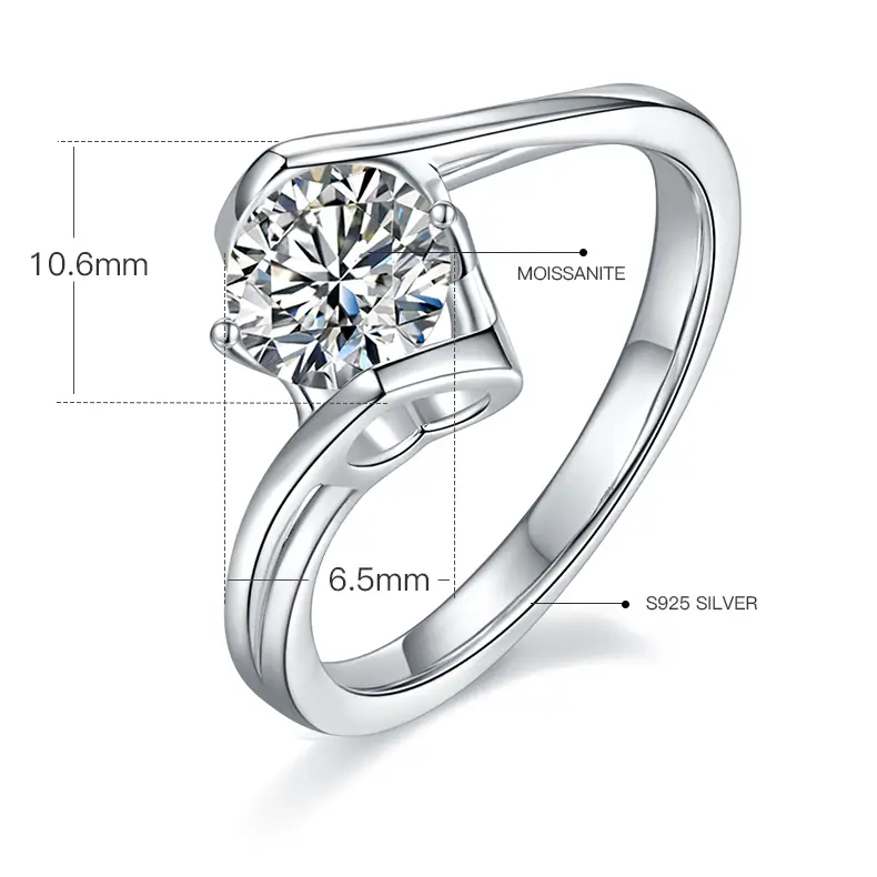 Fine Quality 925 sterling silver moissanite rings factory price | Messi Jewelry 2