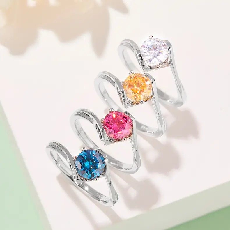 Fine Quality 925 sterling silver moissanite rings factory price | Messi Jewelry 5
