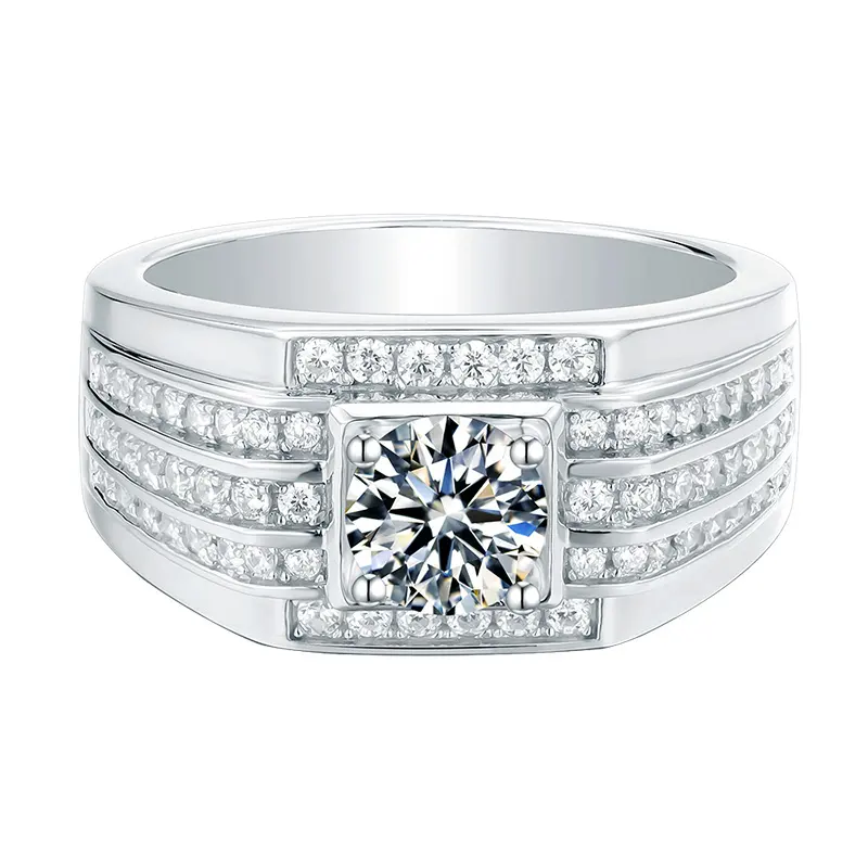 Cincin Moissanite Pria - GRA Bersertifikat, Tersedia Grosir 2