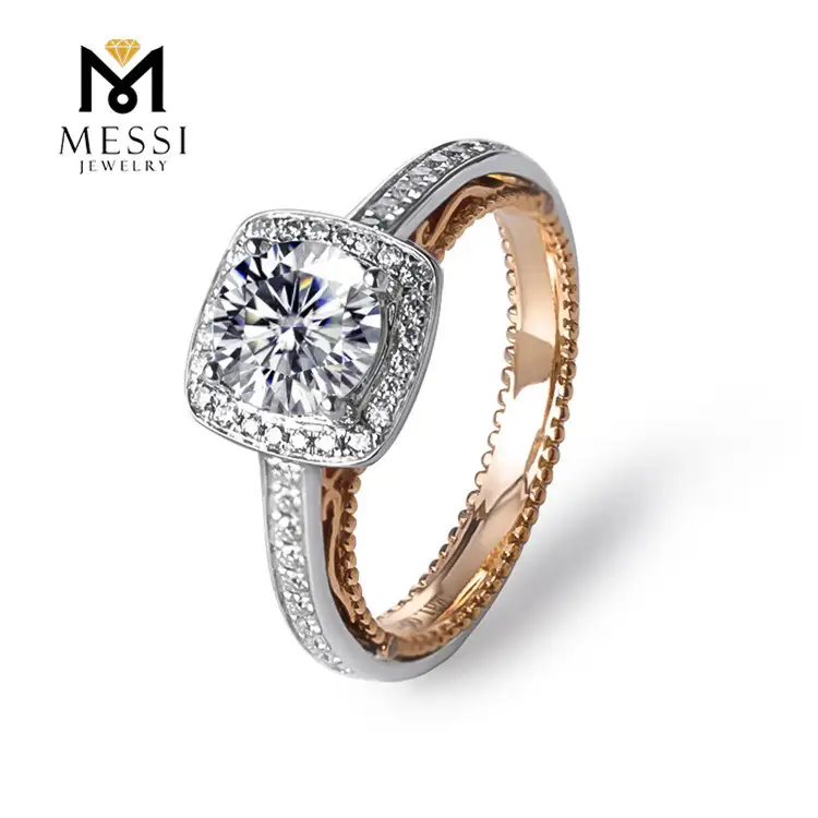 Custom rose gold moissanite band rings manufacturing Manufacturer | Messi Jewelry 3