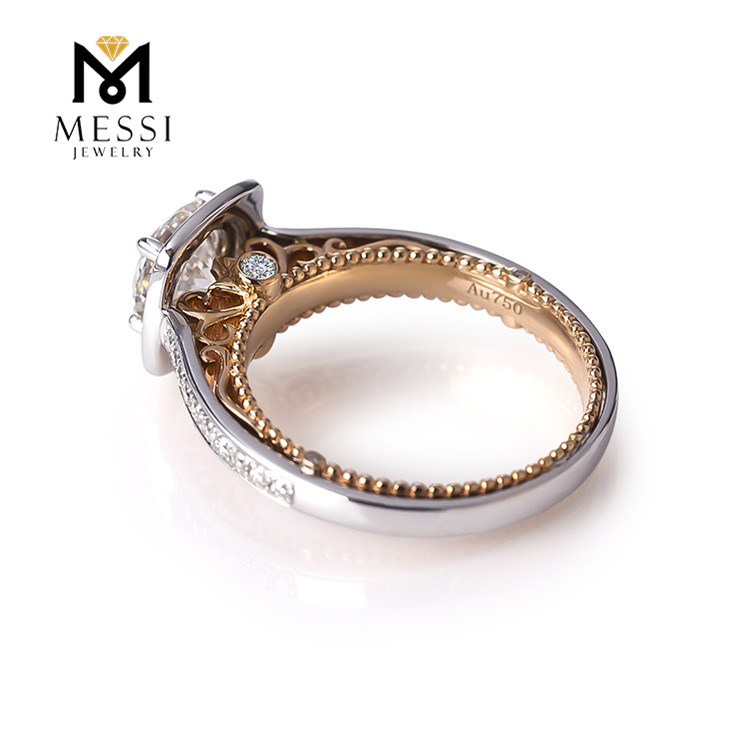 Messi Jewelry 1ct moissanite engagement wedding 14k 18k white and rose gold halo moissanite ring