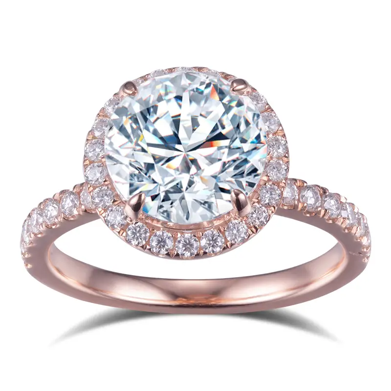 Messi Jewelry - Messi Jewelry MSR -597 Halo Silver Engagement Wedding Giallo Moissanite Rings 1