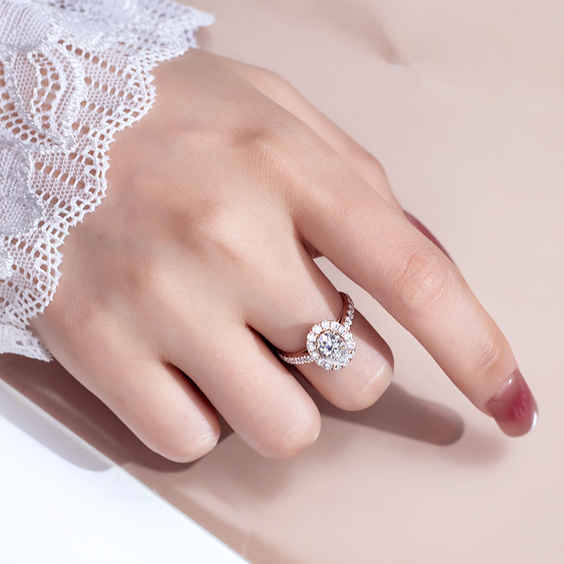 Messi Jewelry - Messi Jewelry 14k rose gold 6*8mm oval cut DEF moissanite engagement ring Rings 12