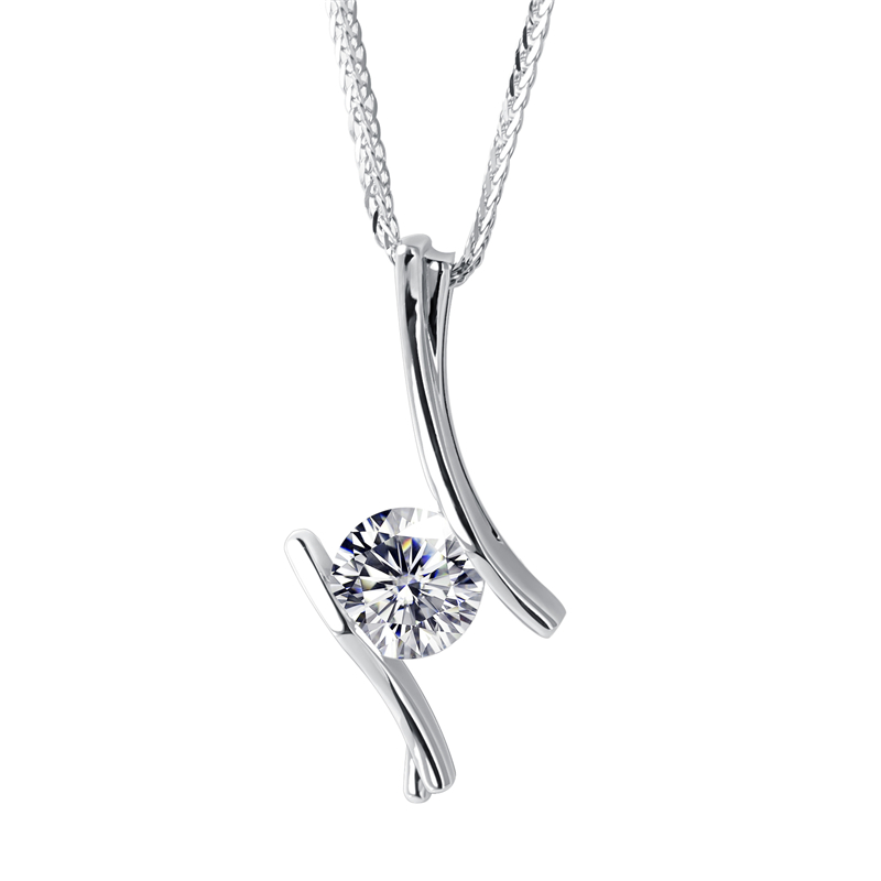 Messi Jewelry - Messi Jewelry MS -206 AU750 18K 14K Colar de ouro branco1.0Carat CVD Colar de colar de diamante adulto de laboratório 8