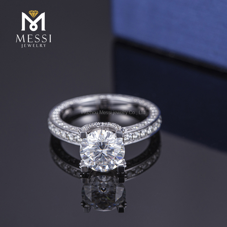 Messi Jewelry - Moissanite Wedding Ring 18K Gold Jewelry 8mm 2ct D Color Moissanite Engagement Ring Rings 9