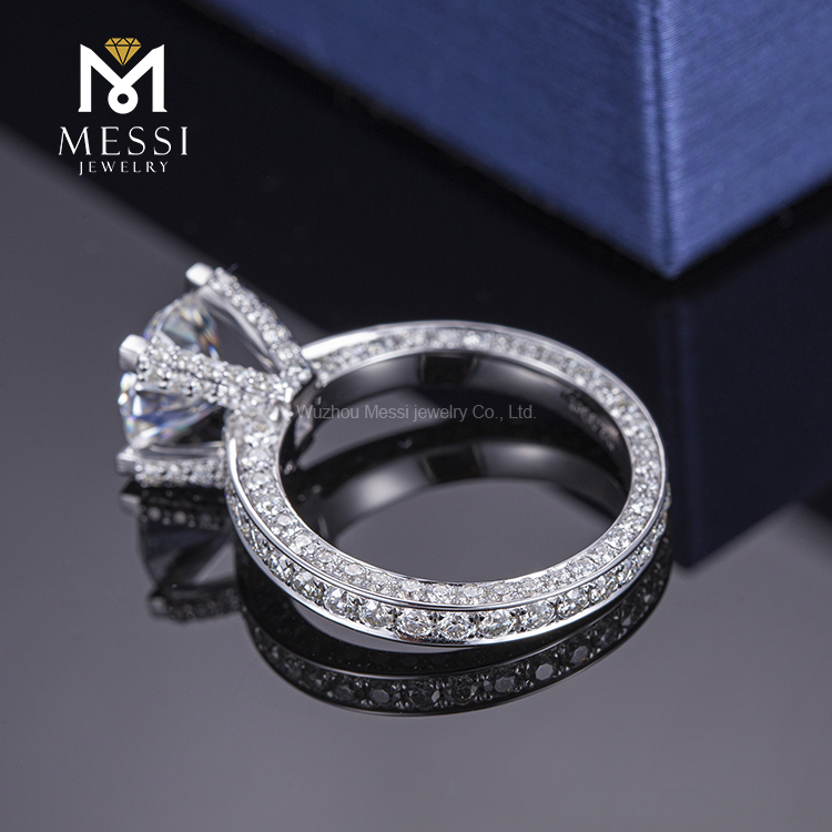 Messi Jewelry - Moissanite Wedding Ring 18K Gold Jewelry 8mm 2ct D Color Moissanite Engagement Ring Rings 10