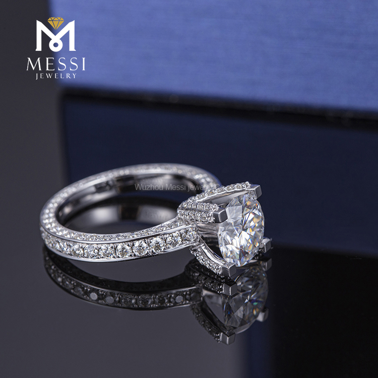 Messi Jewelry - Moissanite Wedding Ring 18K Gold Jewelry 8mm 2ct D Color Moissanite Engagement Ring Rings 11