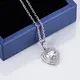 18K White Gold Heart-Shaped Lab-Grown Diamond Pendant Necklace 3