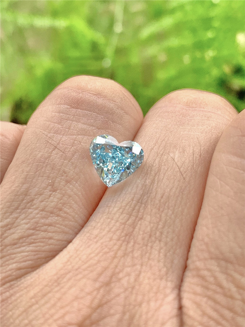 heart blue lab grown diamond
