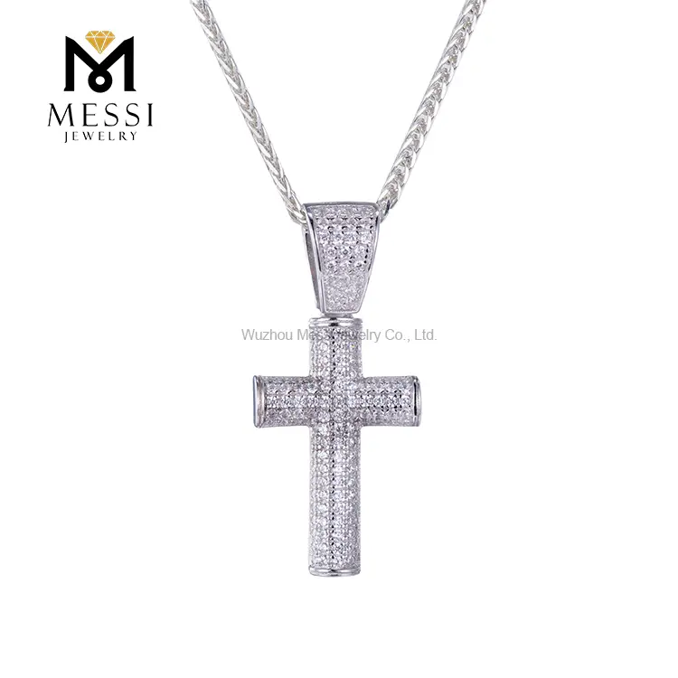 925 Sterling Silver Hip Hop Cross Necklace 7