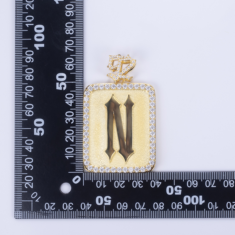 Messi Alahas - Hip hop N Letter 925 sterling silver moissanite pendant para sa lalaki Moissante Pendant 11
