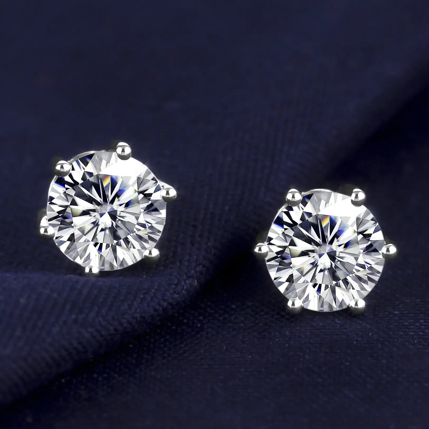 Gioielli Messi - Gioielli Messi MS -283 Prezzo a buon mercato PRODUTTORE Cina Gioielli Regalo da donna 18K 14K Orecchini a perno di diamanti in oro bianco 1