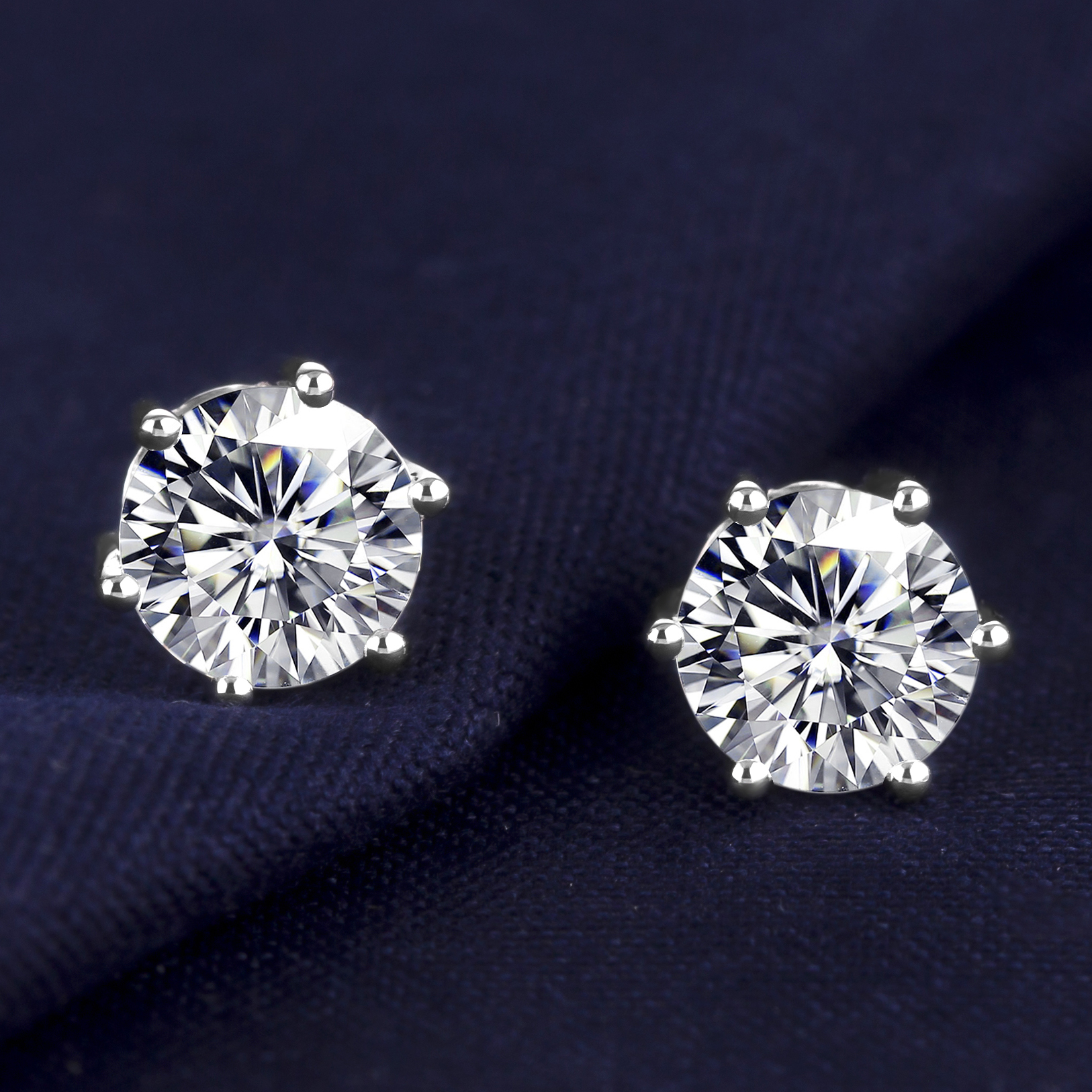 Messi Jewelry - Messi Jewelry MS-283 cheap price China manufacturer jewelry woman gift 18k 14k white gold diamond stud earrings Moissanite Gold Jewelry 7