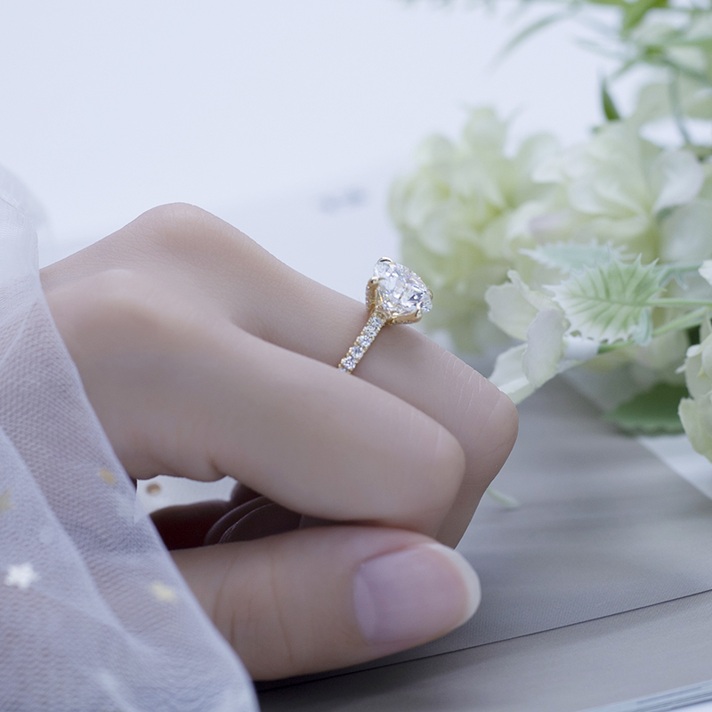 Messi Alahas - Messi Alahas MSR-544 Singsing Bulawan 18k VVS1 DEF Engagement Kasal para sa Babaye Round Lab Diamond Lab Diamond Alahas 13