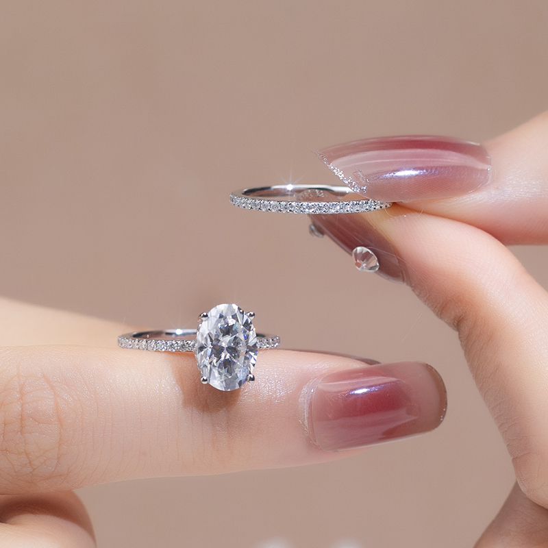 Messi Alahas - Messi Alahas MS-784 18kt classic solitaire Babaye nindot nga bulawan nga alahas DEF moissanite Diamond Ring Set Rings 8