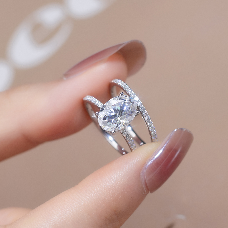 Messi Alahas - Messi Alahas MS-784 18kt classic solitaire Babaye nindot nga bulawan nga alahas DEF moissanite Diamond Ring Set Rings 9