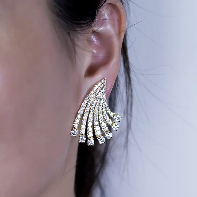 Messi Jewelry | Durable synthetic diamond earrings customized 4