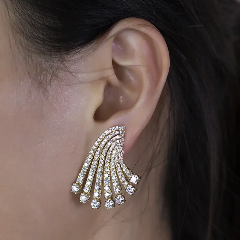 Messi Jewelry | Durable synthetic diamond earrings customized 3