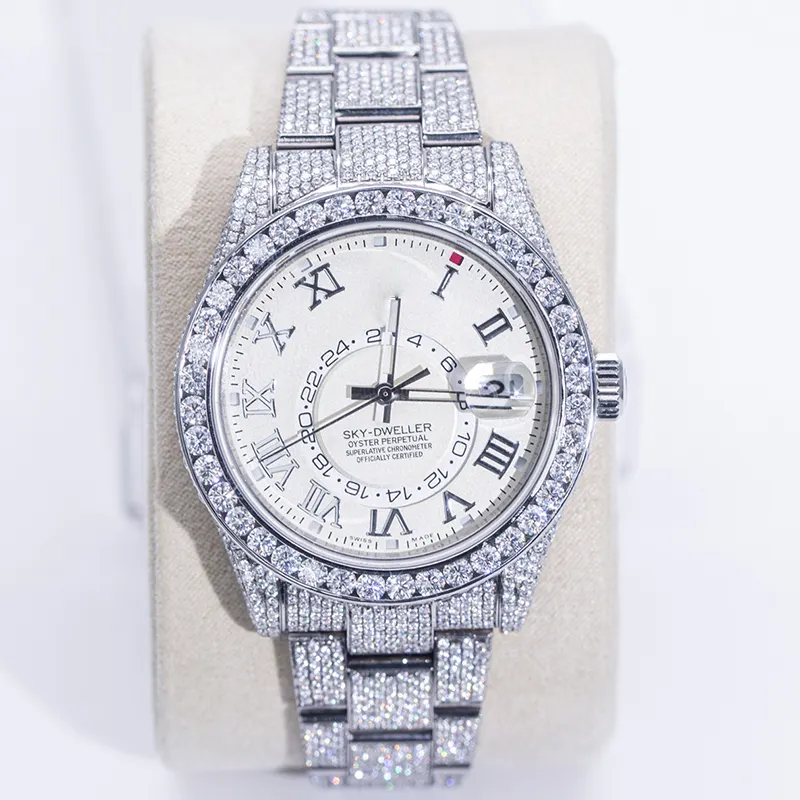 Orologio da diamante Moissanite personalizzato - Design ghiacciato da uomini hip hop di lusso 3