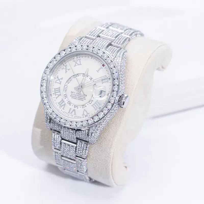 Gioielli Messi - Uomo hip hop di lusso ghiacciato busto giù per orologio da diamante moissanite personalizzato 1