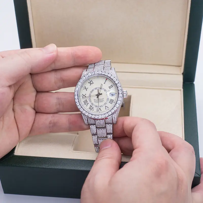 Custom Moissanite Diamond Watch - Luxury Hip Hop Men's Iced Out Design 4