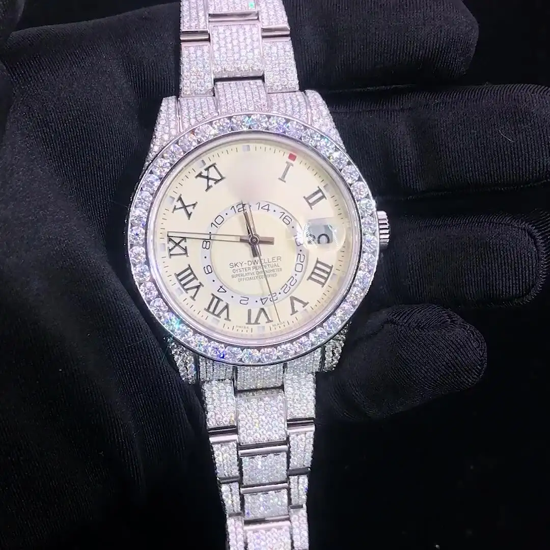 Custom Moissanite Diamond Watch - Luxury Hip Hop Men's Iced Out Design 2