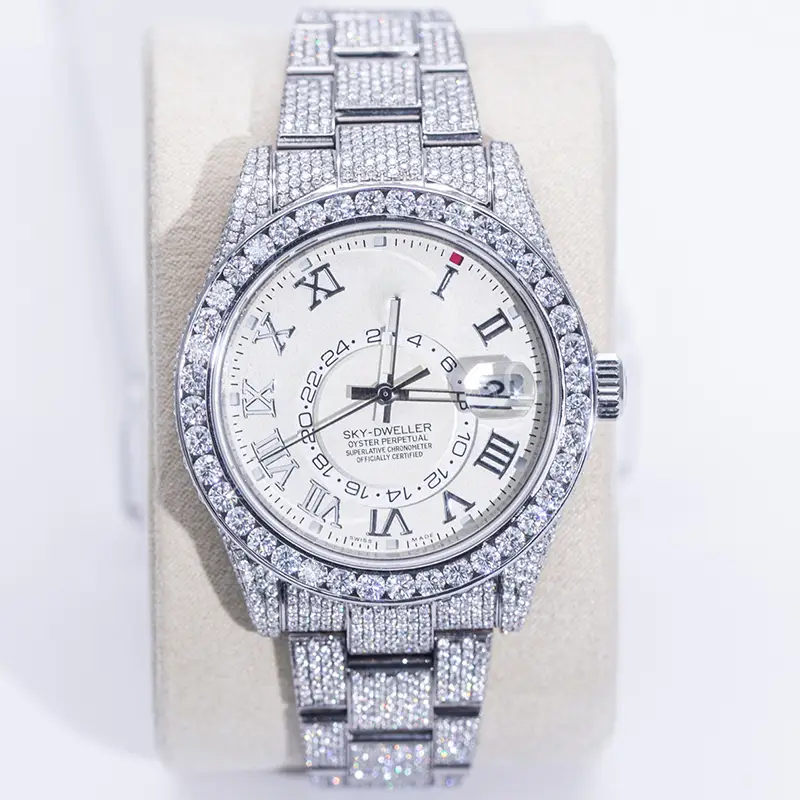 Gioielli Messi - Luxury Hip Hop Mens Lab Moissanite Diamond Orologio ghiacciato VVS Orologio Moissanite Custom Moissanite 1