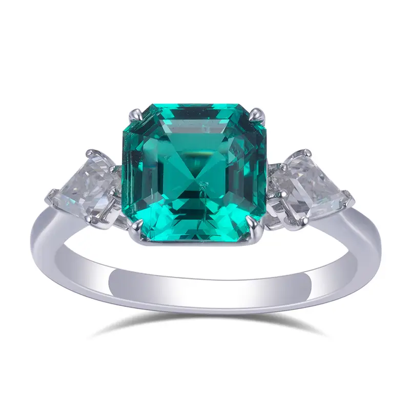 Gioielli Messi - Gioielli Messi MS -620 9K 18K Giori d'oro Crea anelli ad anello di fidanzamento smeraldo 1