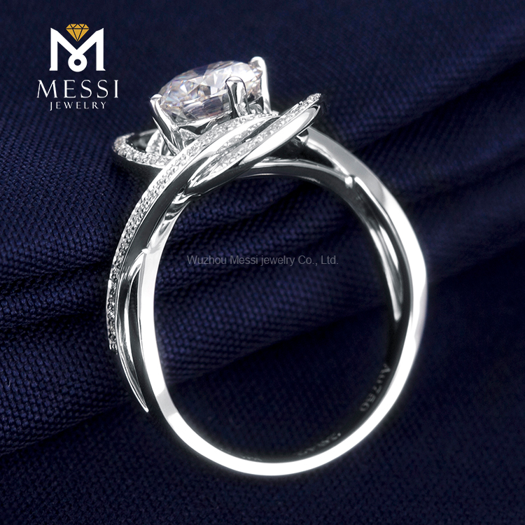 Messi Alahas - Messi Gems round cut tridimensional prong setting 1Ct DEF moissanite women Ring Rings 11
