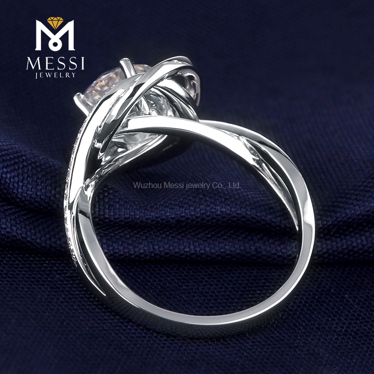 Messi Alahas - Messi Gems round cut tridimensional prong setting 1Ct DEF moissanite women Ring Rings 13